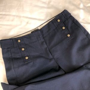 J. Crew Dark Blue Wide Leg Trousers as seen on Kate Middleton.